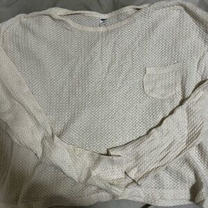 Old navy cream waffle crop long sleeve